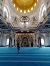 Sendayan, Malaysia-ÃÂ December 15, 2019: View of visitor inside Sri Sendayan Mosque, This mosque is donated by TS Rashid hussain.